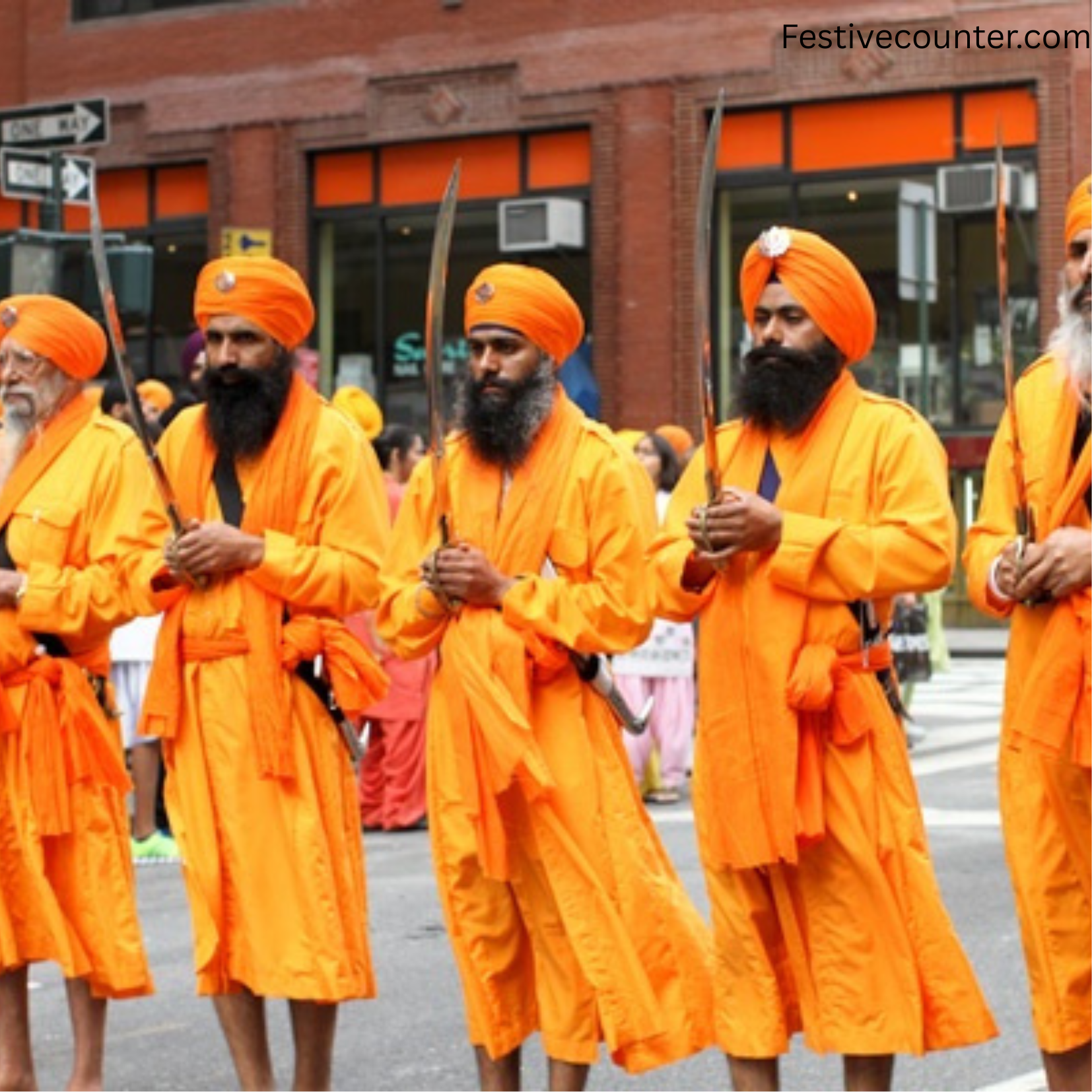 Sikhs Celebrating Gurpurab at a Gurdwara Sikh devotees participating in Guru Nanak Jayanti celebration with Nagar Kirtan and Langar tradition at the Gurdwara</p>
<p>