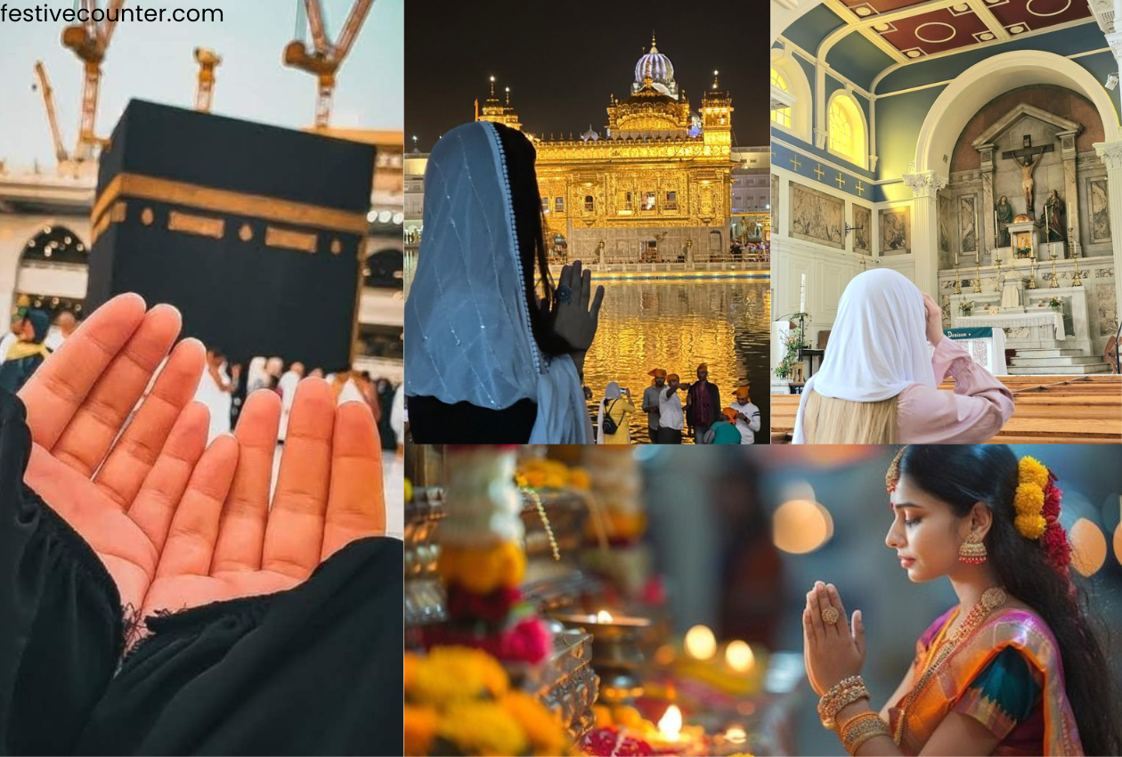 “One World, Many Traditions” “People of different religions praying together in unity and peace”