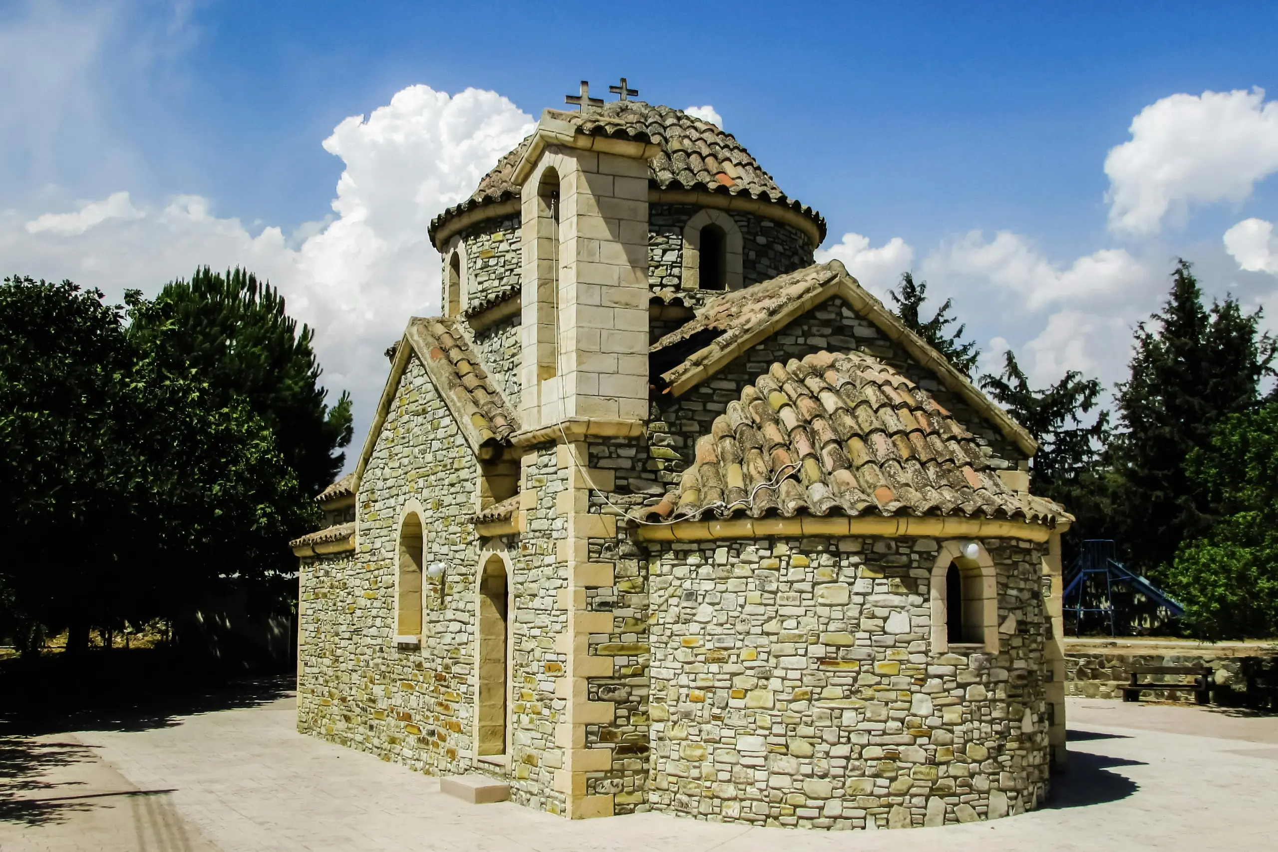 Historic building in Nicosia, Cyprus with traditional Mediterranean architecture