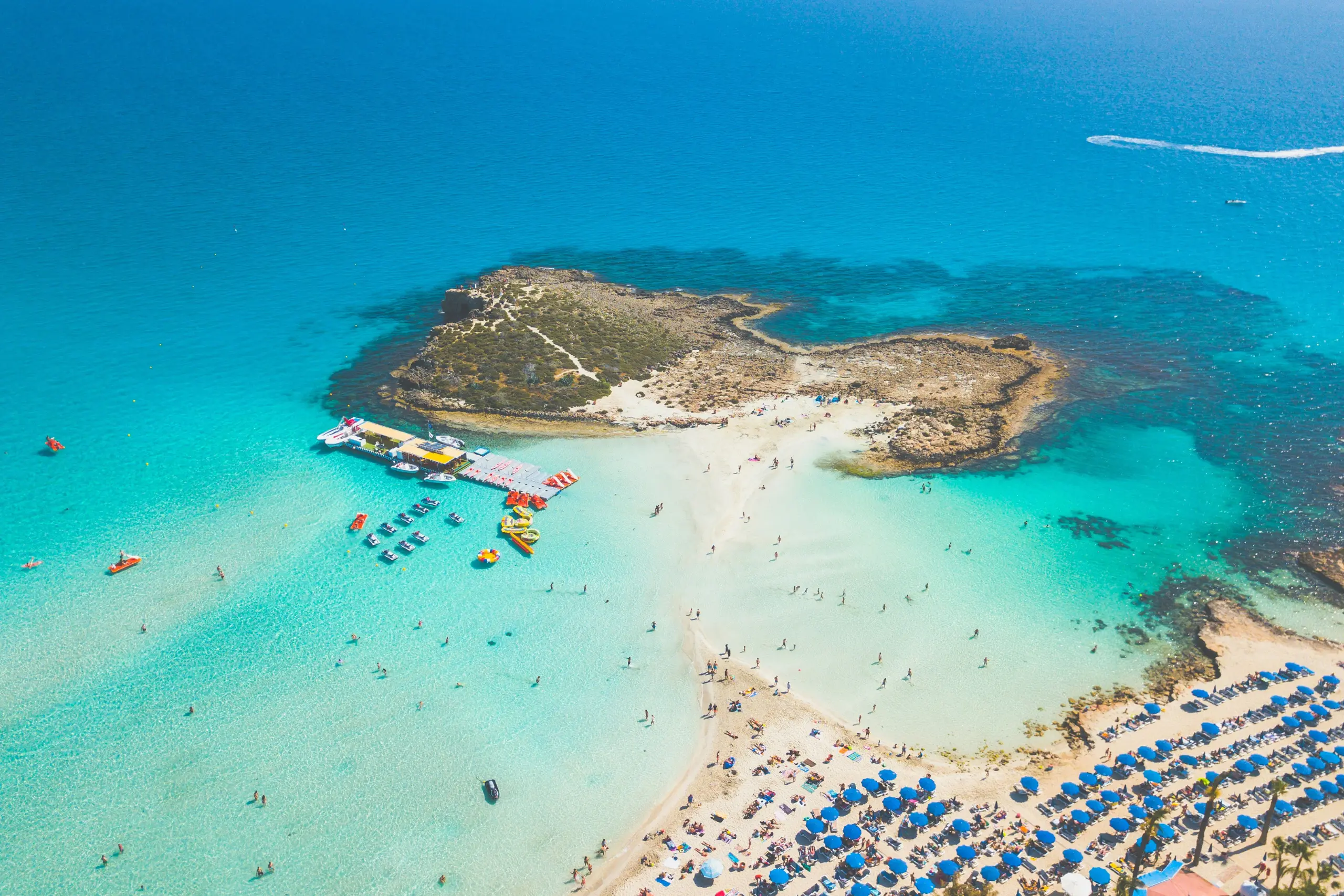 Scenic view of the turquoise Mediterranean Sea along the coast of Cyprus